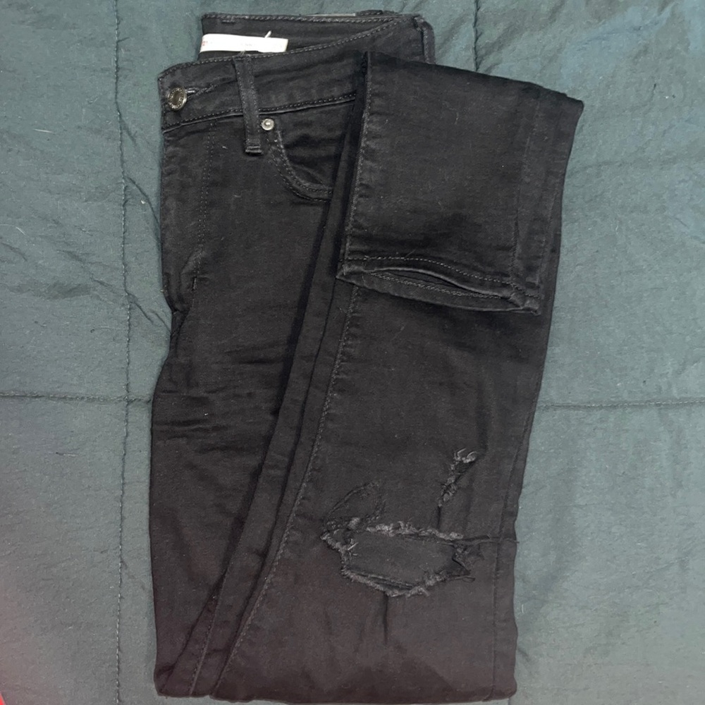 Black Levi 721 high rise skinny jeans